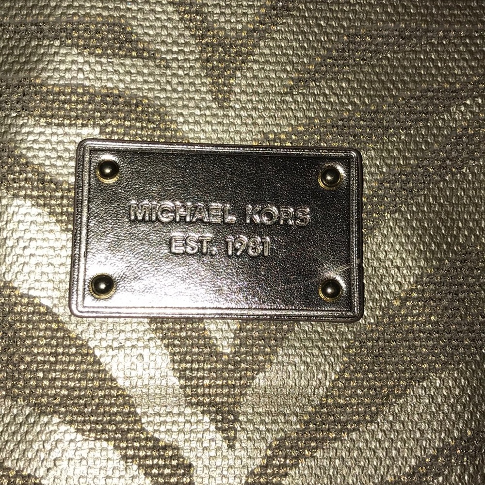 Michael kors gold zebra tote bag